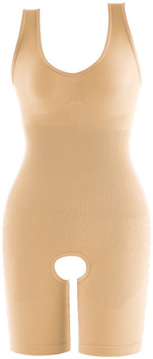 Dames One‑piece Shapewear Bodysuit Korte Pijpen, Naadloze Postpartum Lichaamsshaper，Vormende Bodysuit voor Vrouwen, Naadloze Korte‑been Shapewear, Buikband & Taille Korset, Billenlift, Postpartum Herstel, Open Kruis，Abrikoos, 5XL