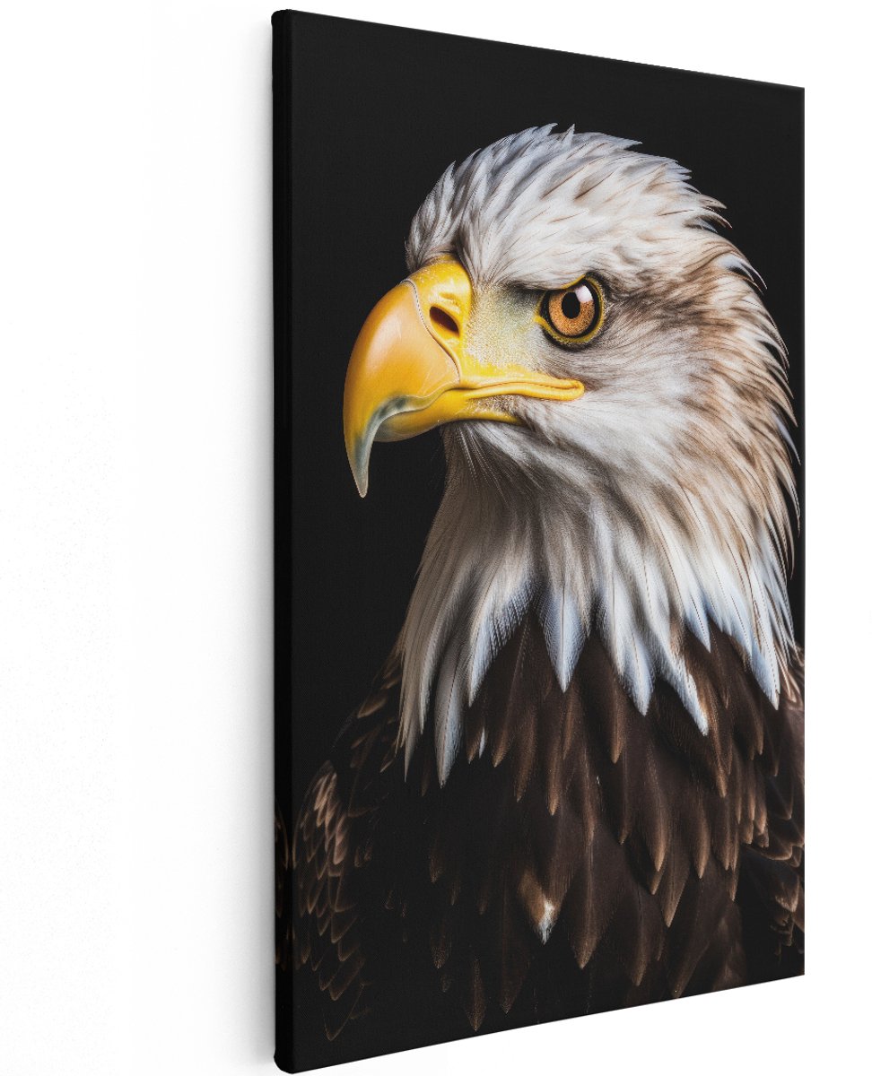 Artaza Canvas Schilderij Amerikaanse Zeearend - 120x180 cm - Groot - Wanddecoratie Vogels - Muurdecoratie Dieren - Schilderijen Op Canvas Roofvogel