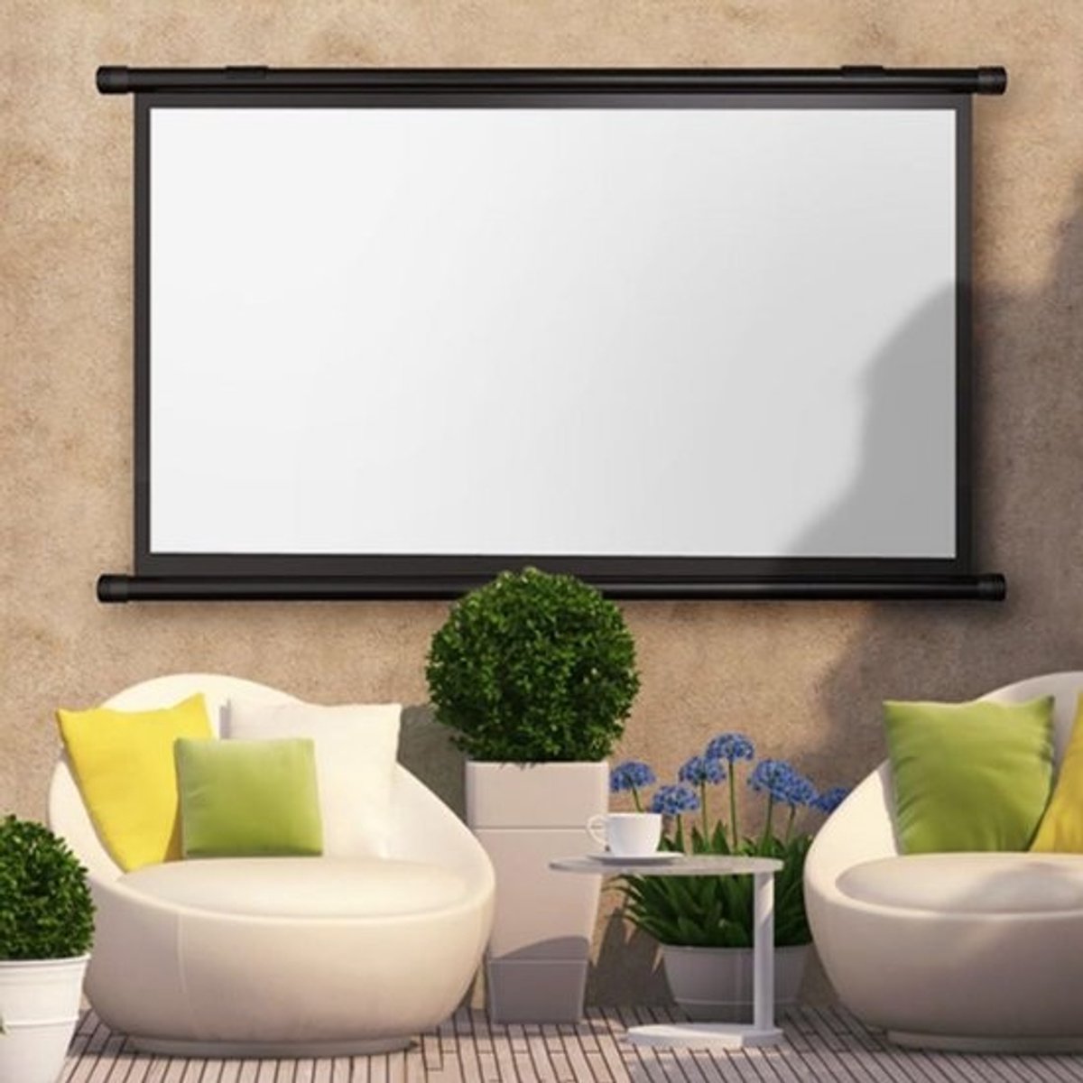 Handmatig Muur Projectiescherm 40-72 Inch 4:3 16:9 voor Binnen & Buiten