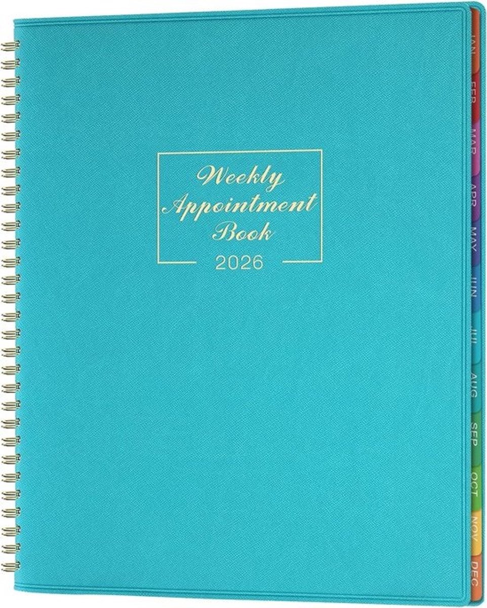 Weekplanner 2025 | Jaarplanner Januari t/m December 2025 | Dagelijkse Uurplanner met 15 Minuten Intervallen | Formaat 8.4" x 10.6" | Zachte Kaft Blauw