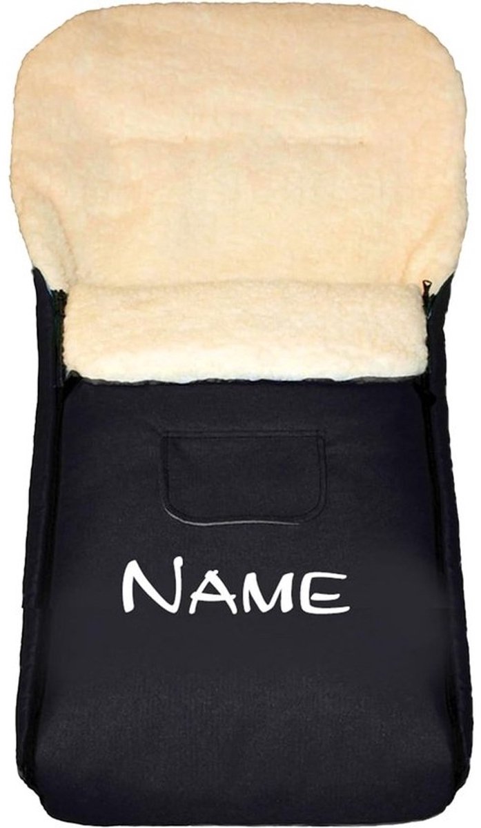 Thermovoetenzak voor Kinderwagen XL 105 cm - Lamswol Polyester Mix - Waterafstotend - Voor 5-Punts Gordels - Gepersonaliseerd met Naam