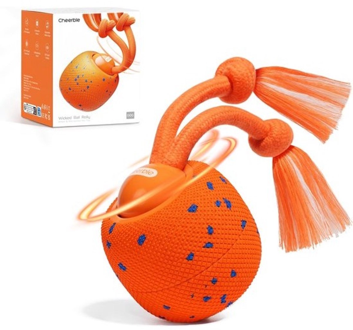 Interactieve Hondenbal met 3 Speelmodi, USB-C Oplaadbaar, E-TPU Materiaal, Blafgeluid & Speeltouw - Voor Kleine en Grote Honden