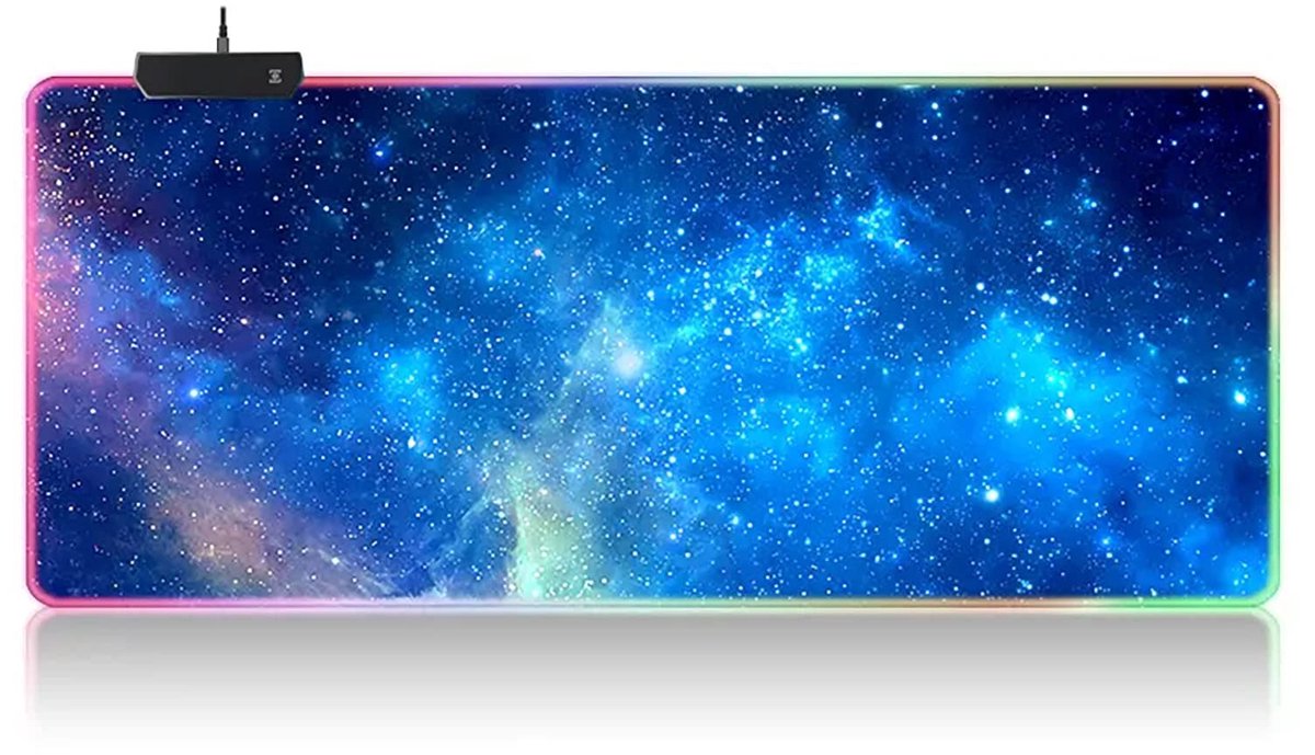 Gaming Muismat - RGB LED Verlichting met 7 Kleuren en 4 Lichteffecten - Antislip Wasbaar - Voor PC en Laptop - 900 x 400 mm