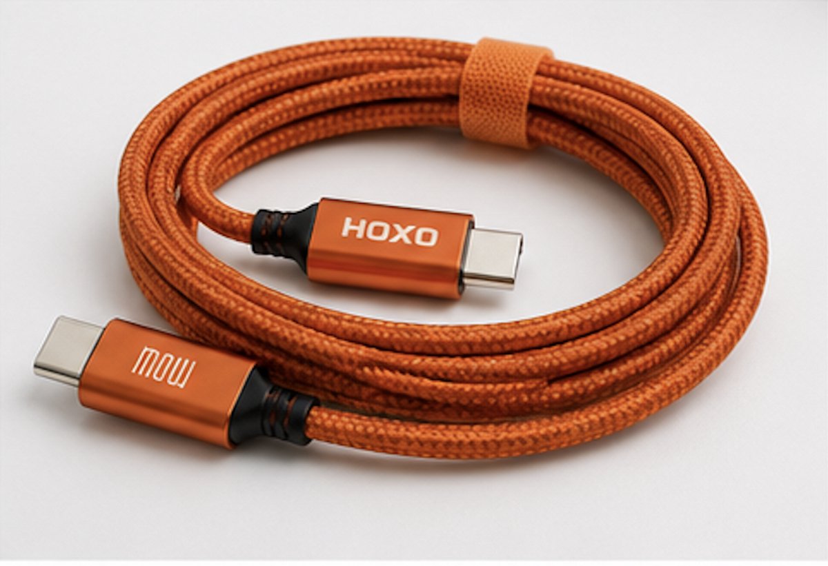 HOXO USB-A naar USB-C Kabel 18W – 1 Meter – Digitale Display Oplaadkabel – Fast Charge – Gevlochten Kabel – Wit