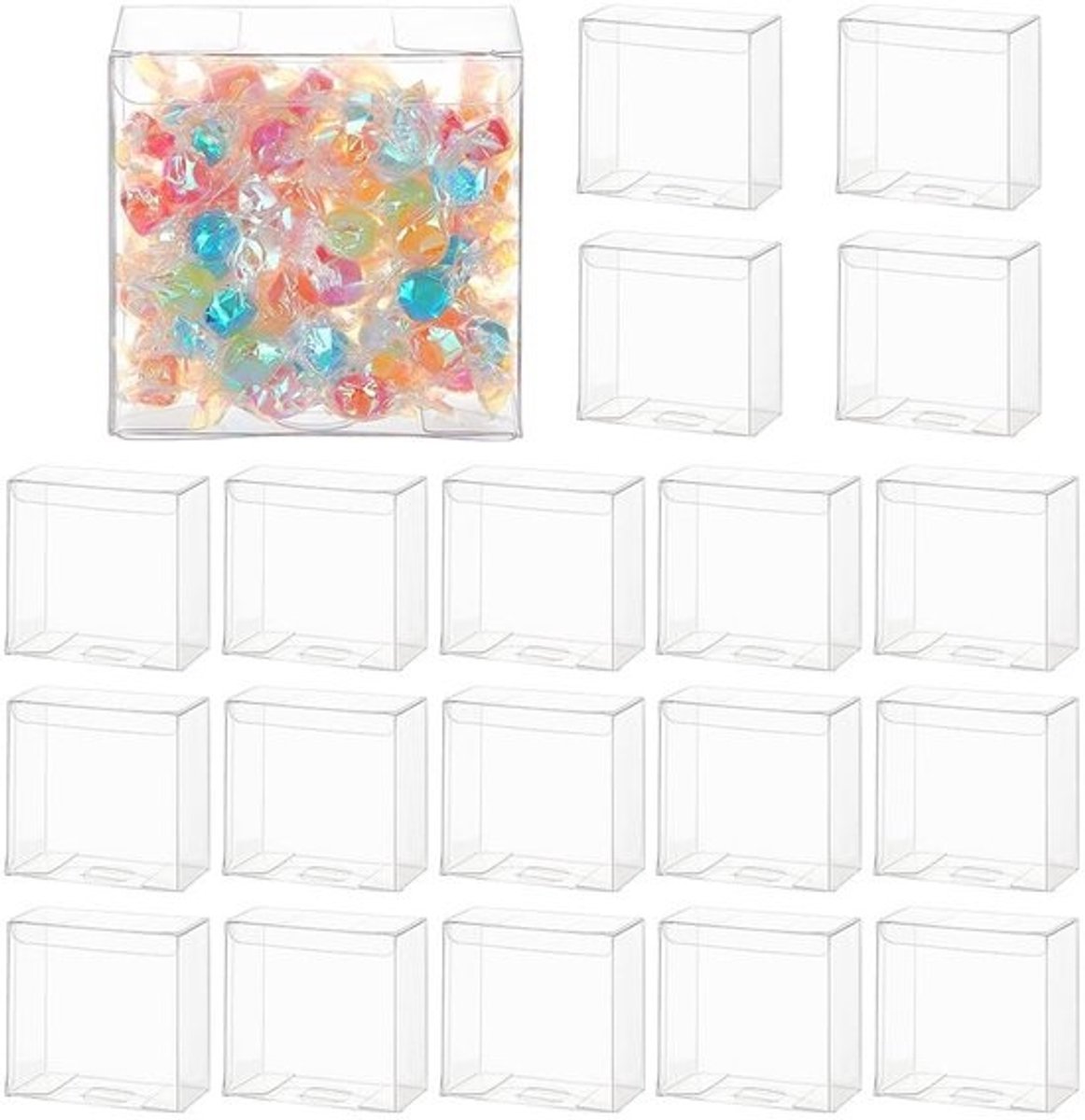 Dailygoods - Set van 20 Transparante PVC Geschenkdozen voor Bruiloften en Feesten