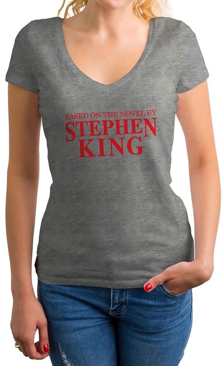 Dames V-hals Shirt Comfortabel Katoen, Geïnspireerd op Stephen King Boeken