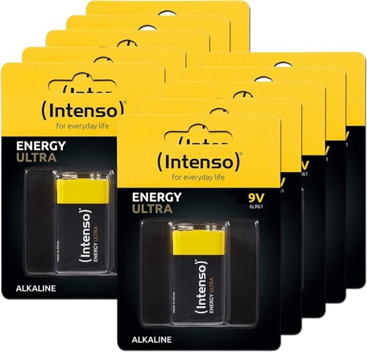 10 Pack 9 Volt Blokbatterijen Alkaline voor Dagelijks Gebruik