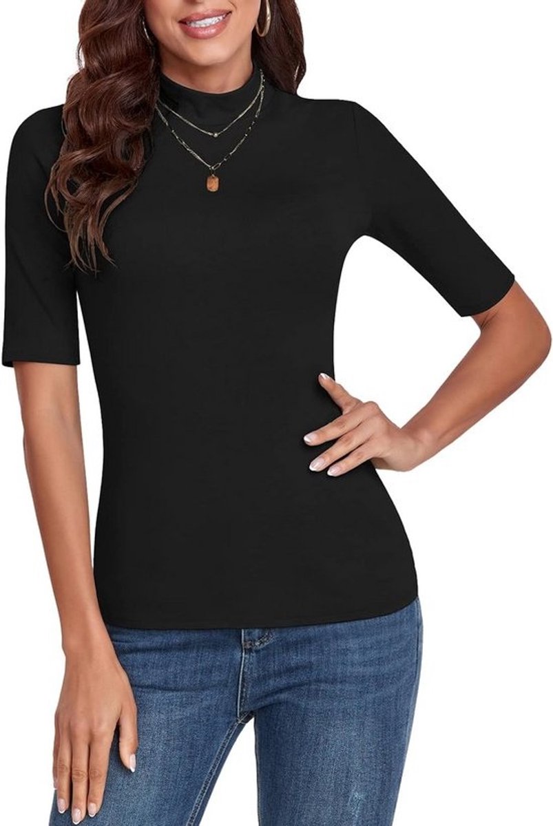Dames Shirt Lange Mouwen met Elegante V-Hals en Kant