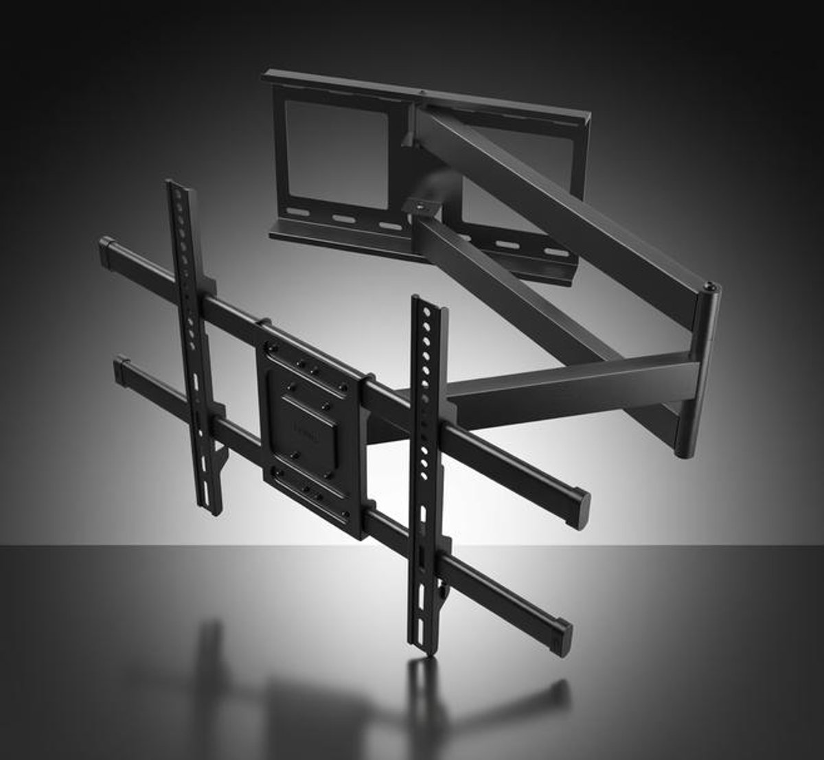 LoShop TV-muurbeugel met extra lange scharnierarm van 1040 mm voor 32-75 inch TVs, maximaal 60 kg, draai- en kantelbaar, VESA 600x400 mm