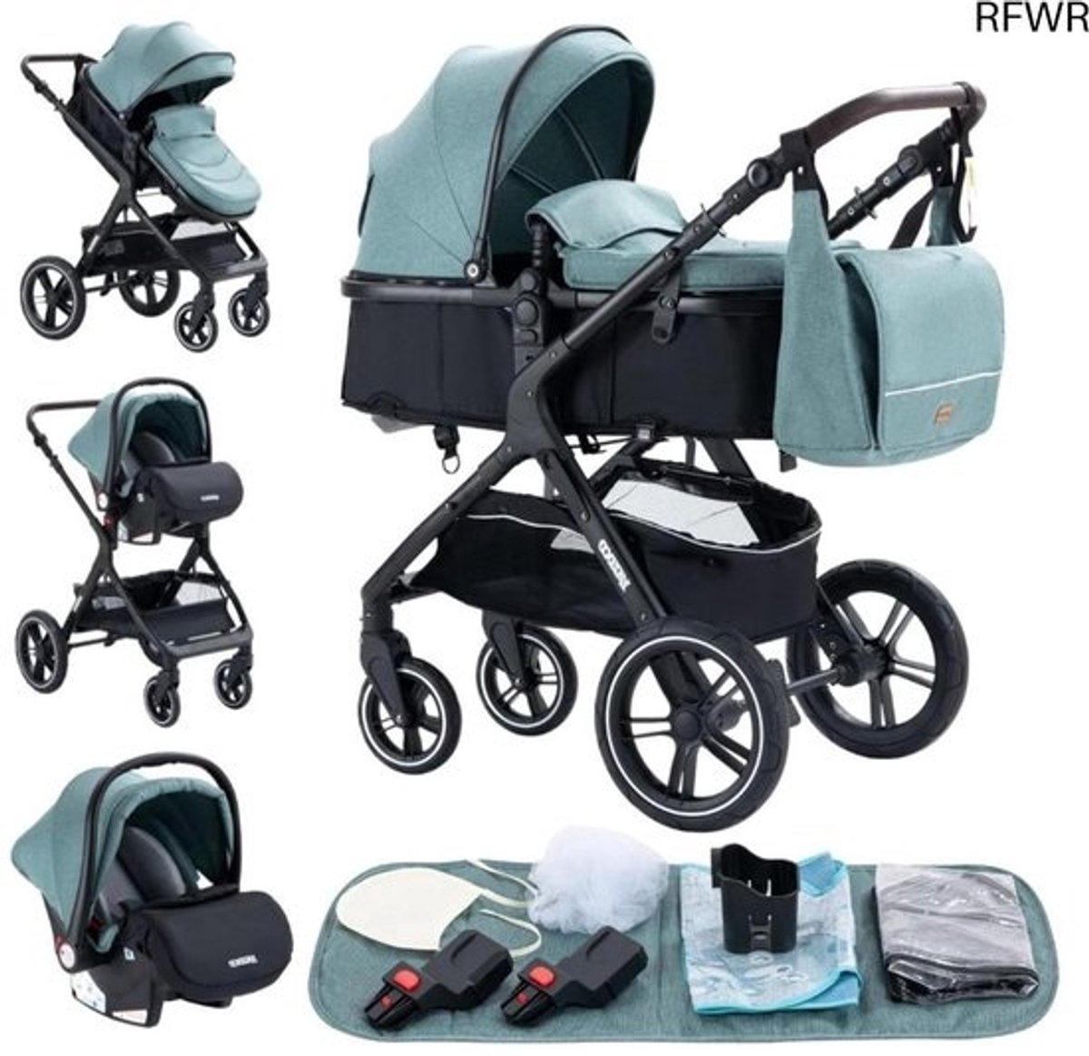 3-in-1 kinderwagen voor baby's tot 36 kg - Verstelbaar, Lichtgewicht en Veilig