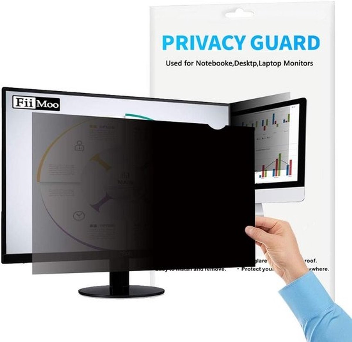 24 Inch Privacyfilter voor Breedbeeld Monitor - Bescherming tegen meekijken en Blauw Licht