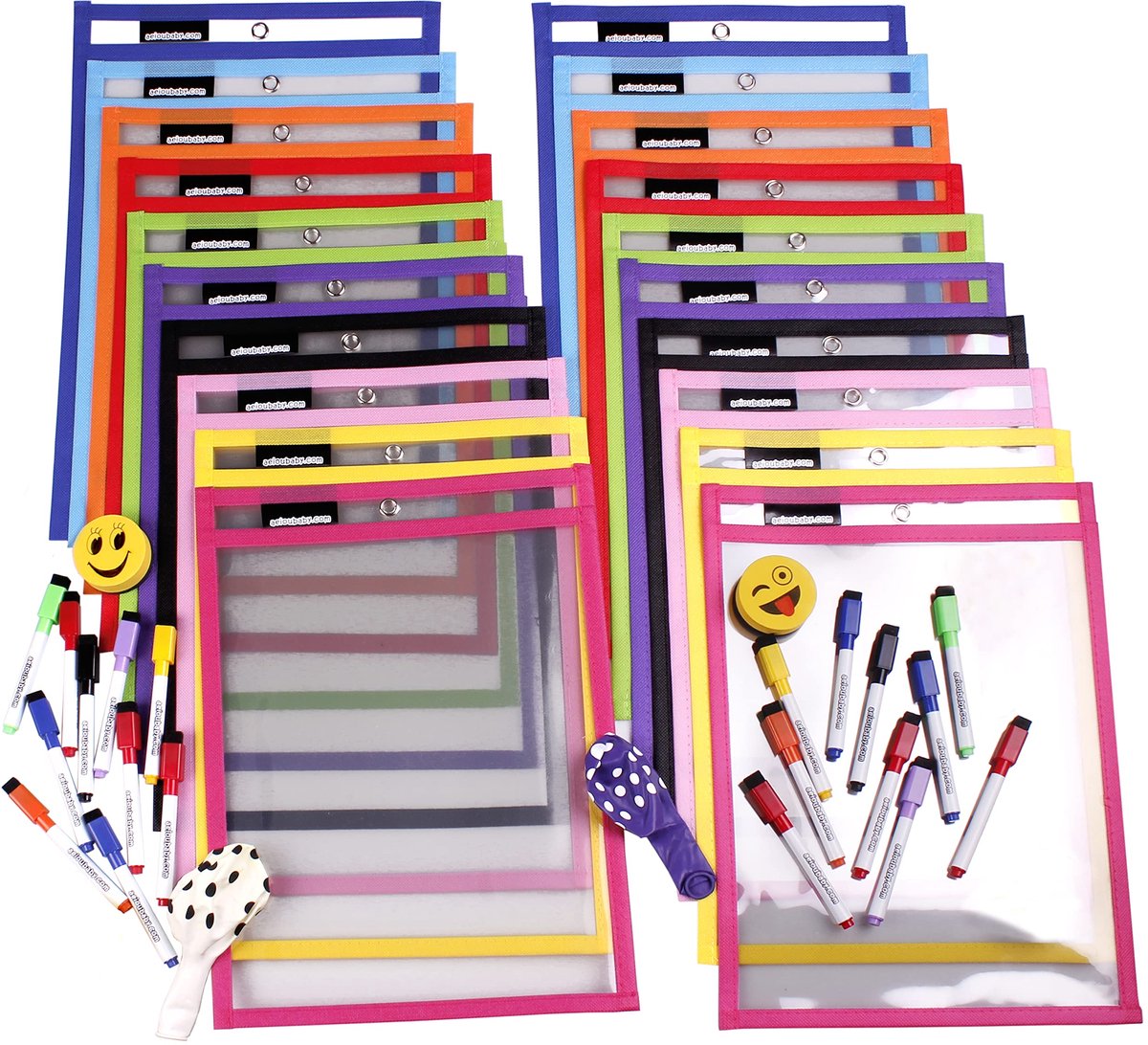 20 Herbruikbare Fiche-hoesjes A4-Papier - Dry Erase Pocket grote 36x26cm - Eco Recyclebaar PET - ShopVlot