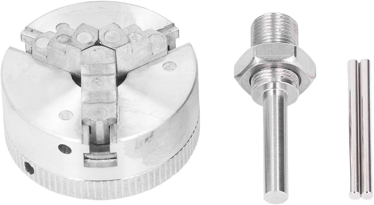 Zelfcentrerende 3-Jaw Chuck Kit van Aluminium Legering met M12x1 Aansluitstang voor 10-35 mm Klemcapaciteit, Precisie en Duurzaamheid