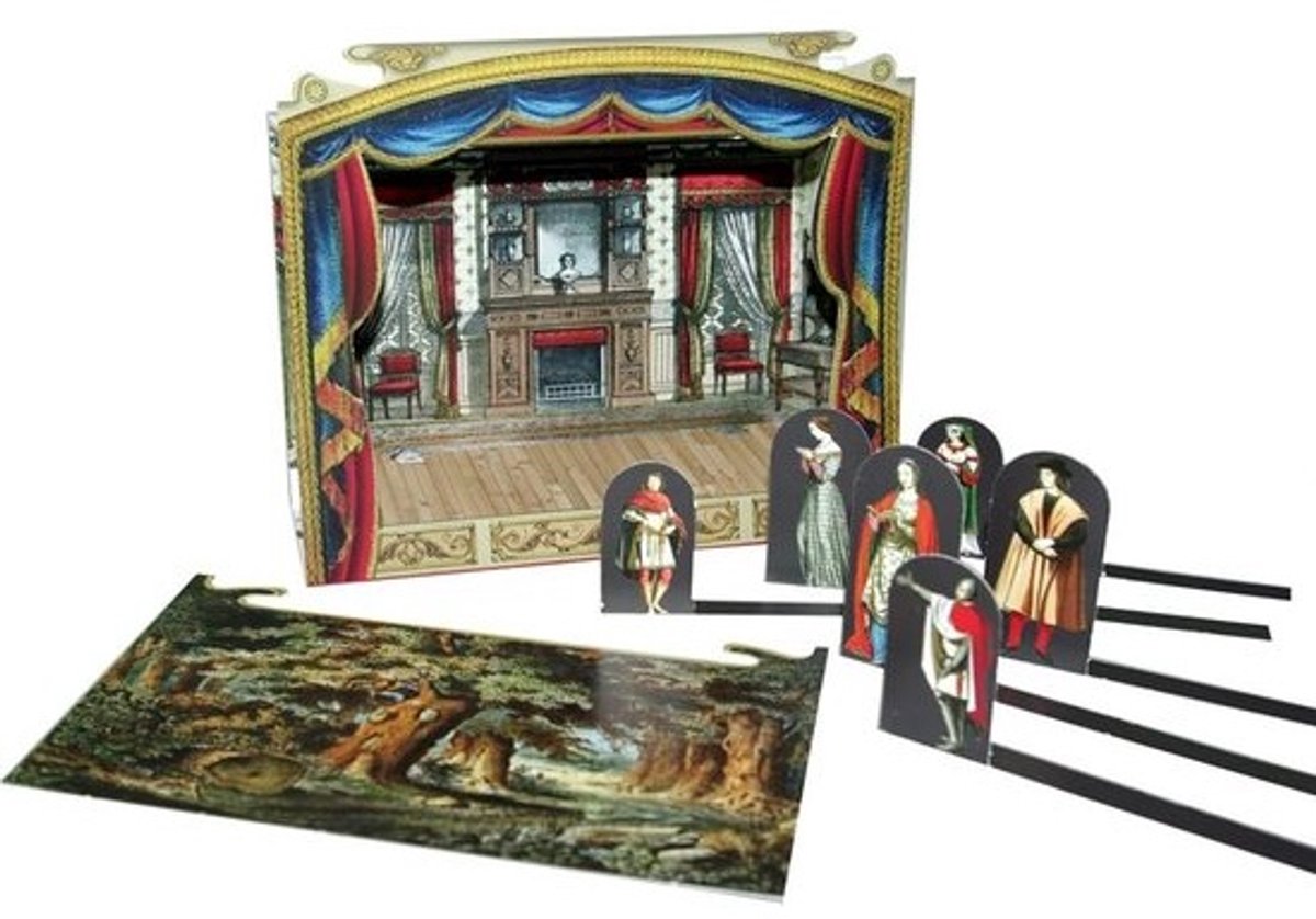 Miniatuur Poppentheater voor Kinderen - Inclusief 6 Karakters & Landschappen
