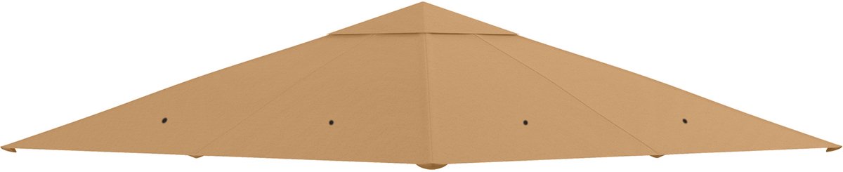 Vervangend dak 300x300 cm voor tuinpaviljoen, vervangende overkapping voor tuinpaviljoen met 8 afwaterings- en ventilatiegaten, beige