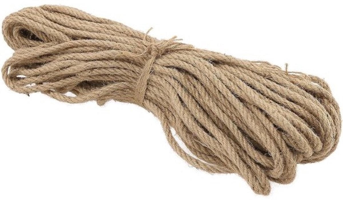 Sterk Jute Touw 10mm x 50m - Natuurlijk Hennepgaren voor Tuin en Knutselen