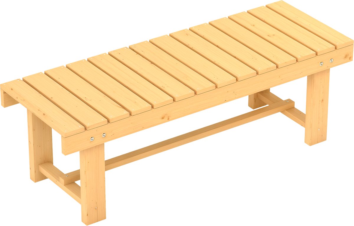 2-zits tuinbank van vurenhout voor tuin of terras, draagvermogen tot 250 kg, 110x38x35 cm, naturel