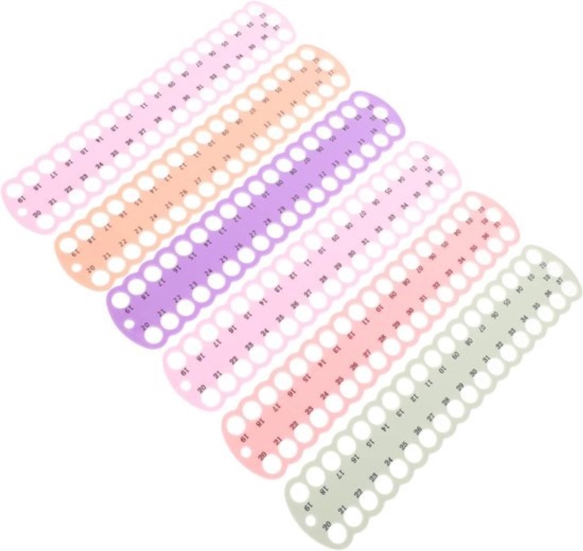 Borduurgaren Organizer - Naaidraad Houders - Hobby Naaien - 20 Posities Per Plank - 6 Stuks - Diverse Kleuren