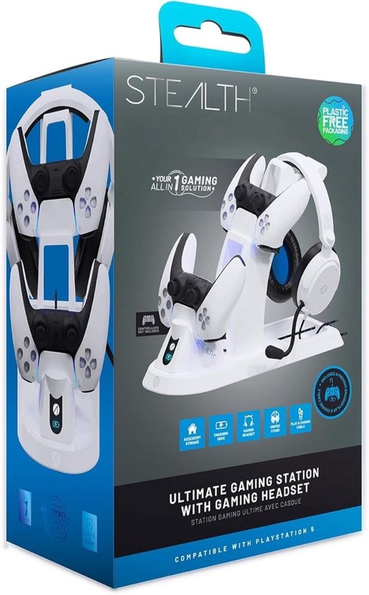 Ultieme Oplaaddock Station voor PS5 met Headset & Controller Standaard en USB-C Kabel
