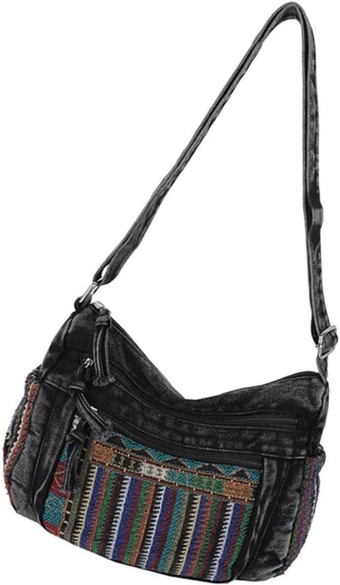 Jean Schoudertas - Denim tas Hobo - Dames Mode - Verstelbare band - 28 x 18 x 10 cm - Blauw