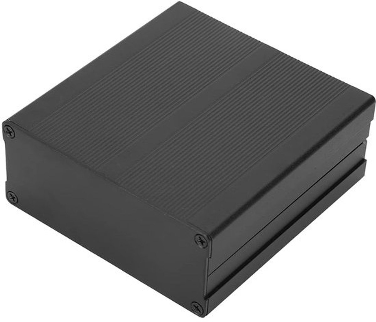 Elektronische Behuizing - Projectdoos Aluminium - Elektronica Beschermen - Goede Warmteafvoer - 40 x 97 x 100 mm - Mat Zwart