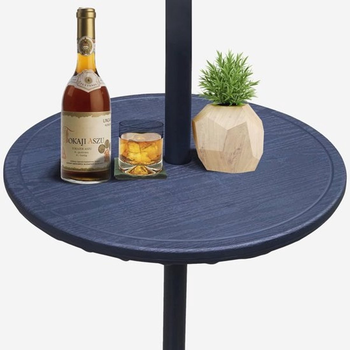 20 inch Verstelbare Paraplu Tafelbak voor Buiten - Draagbare Rond Tafel voor Strand, Tuin en Zwembad