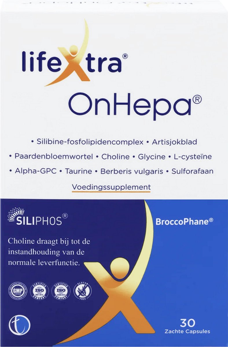LifeXtra OnHepa - Leverondersteuning Supplement met Broccoli, Artisjokblade, Silybin - 30 Softgel Capsules