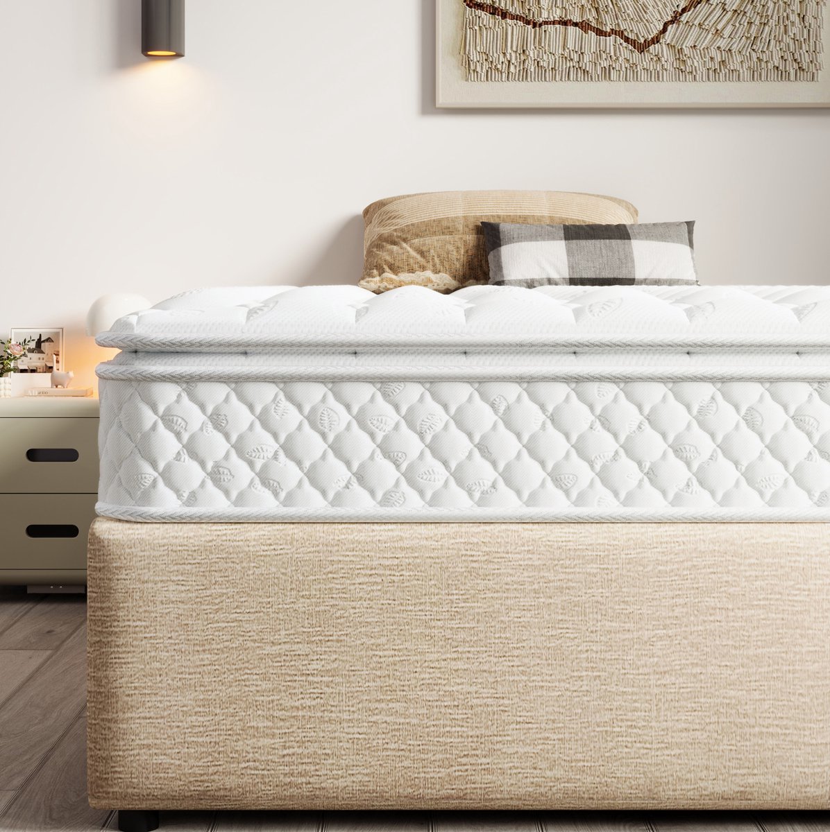 REDOM - Matras - 7 zones ondersteuning - Pocketveringkern met koudschuim - H3 ligcomfort - Tweepersoons - Polyester hoes - Wit - 140 x 200 x 25 cm