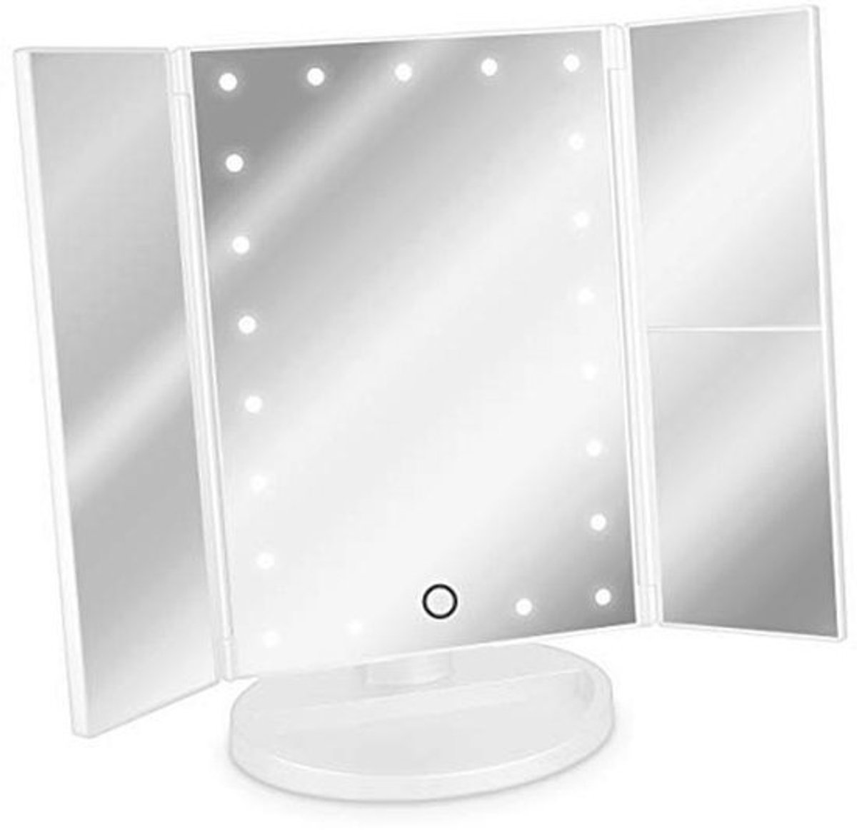 Inklapbare Make-up Spiegel met LED Verlichting en Dimmfunctie - 2x en 3x Vergroting