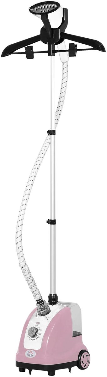 Innovastore Kledingstomer - Professionele kledingstomer - Kledingstomer met kledinghanger - Verticale stoomstrijkijzer - Wit/Roze