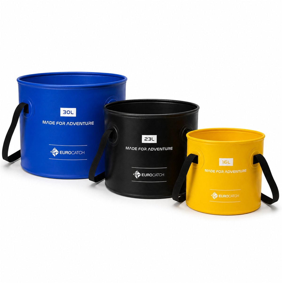 Eurocatch Opvouwbare Emmers Set - 16 L 23 L en 30 L - Set van 3
