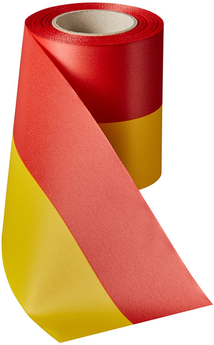 Rouwlint Sierlint Sjerp Rood-Geel 100 MM 25 meter op rol