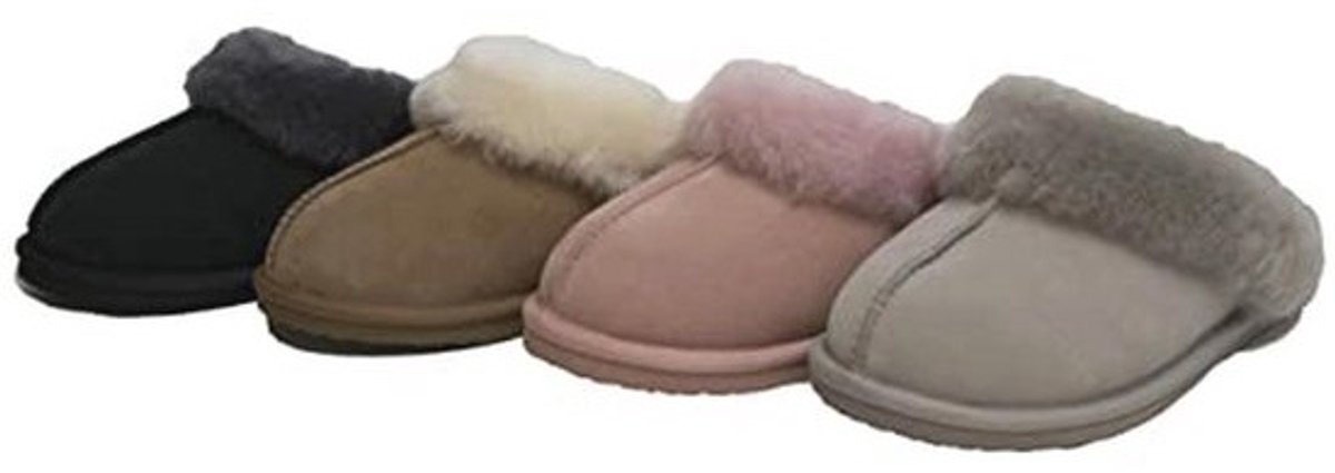 Lamsvacht Pantoffels met Bontkrans - Warm en Comfortabel