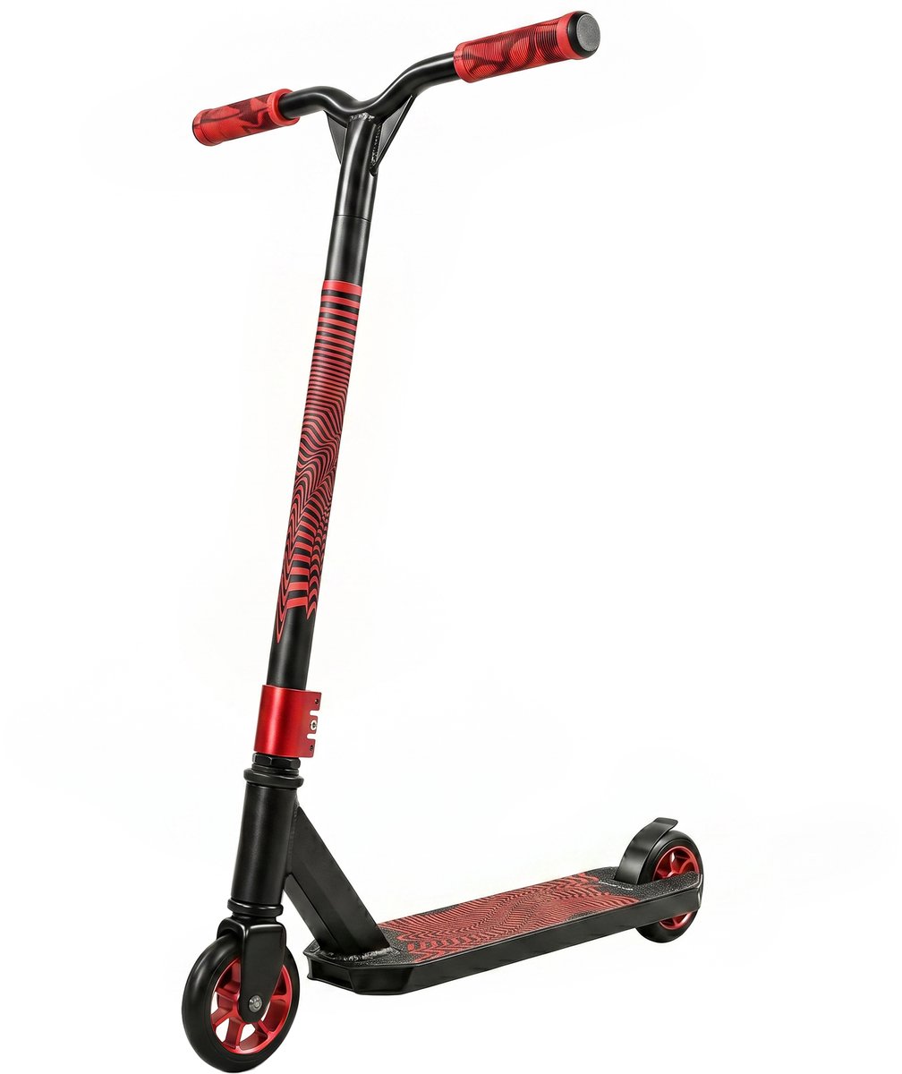 ECTEATOY® Stuntstep met ABEC-9 lagers - 120 mm PU-wielen - 360° T-stuur - aluminium en stalen frame - rood