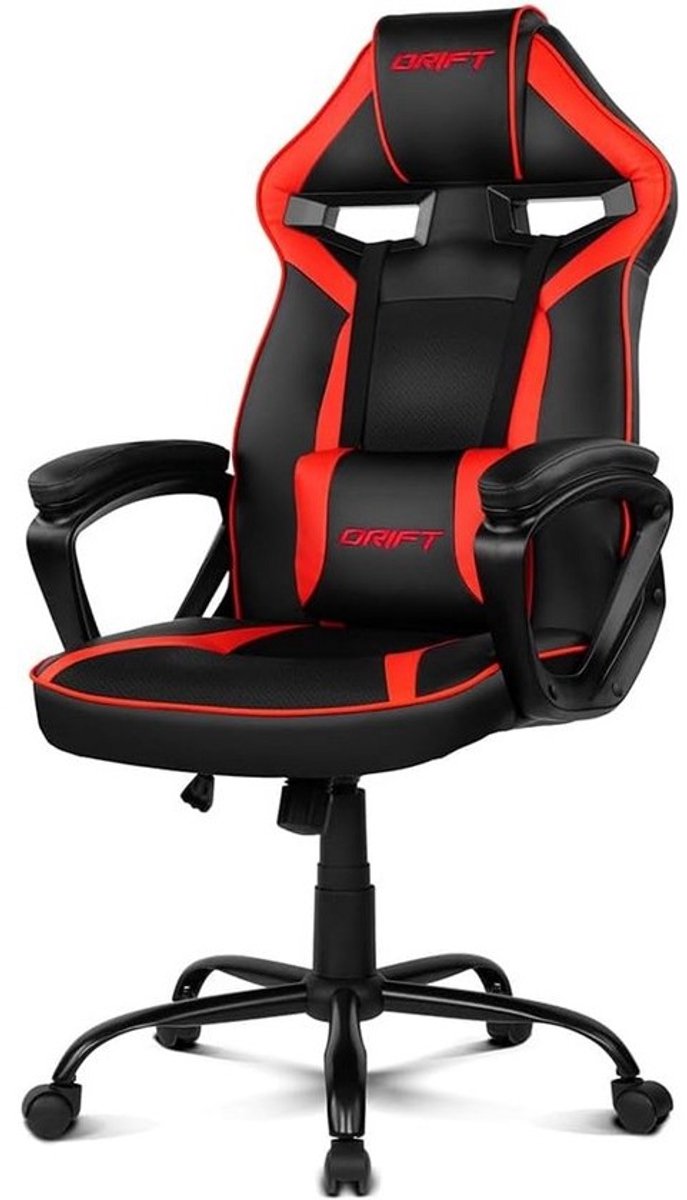 Ergonomische Gaming Stoel Rood/Zwart Hoogte en Rugleuning Verstelbaar