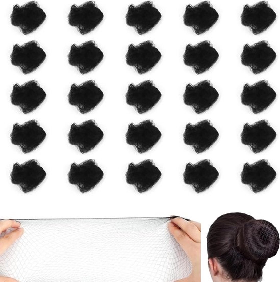 35 Zachte Nylon Haarnetjes voor Knotjes - Onzichtbaar en Elastisch voor Balletschoenen, Pruiken en Werkkleding