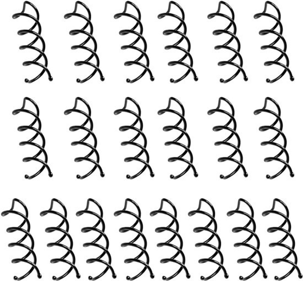 Haarspelden - Spiraal spelden - Kapsels maken - Ronde punten - 20 stuks - Zwart