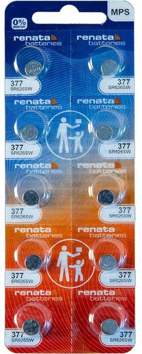 10 Stuks Knoopcelbatterijen Type 377 voor Horloges