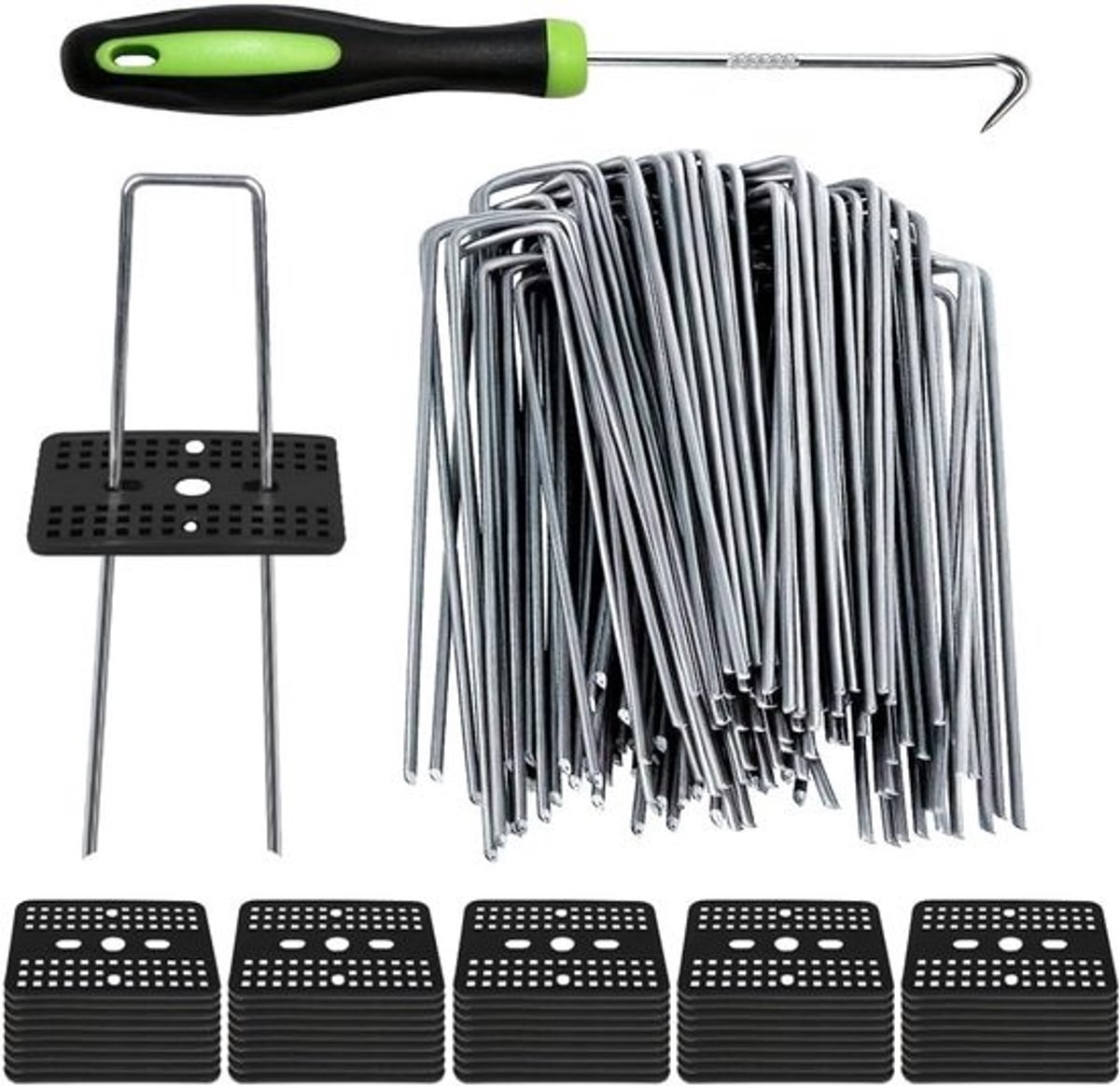 Landschapsnietjes U-vorm - Tuinpinnen Grondpennen - Tuin Vastzetten - Gegalvaniseerd Antiroest Staal - 10cm Lengte 3mm Dikte - Zilverkleurig