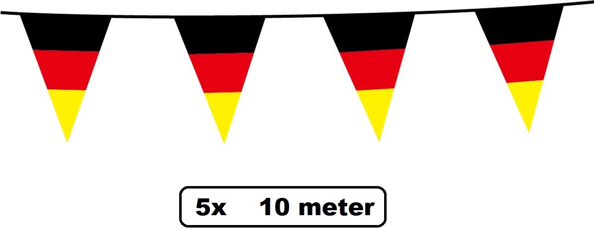 5 stuks Vlaggenlijn Duitsland 10 meter - dubbelzijdig geprint - Landen EK WK duits festival thema feest fun