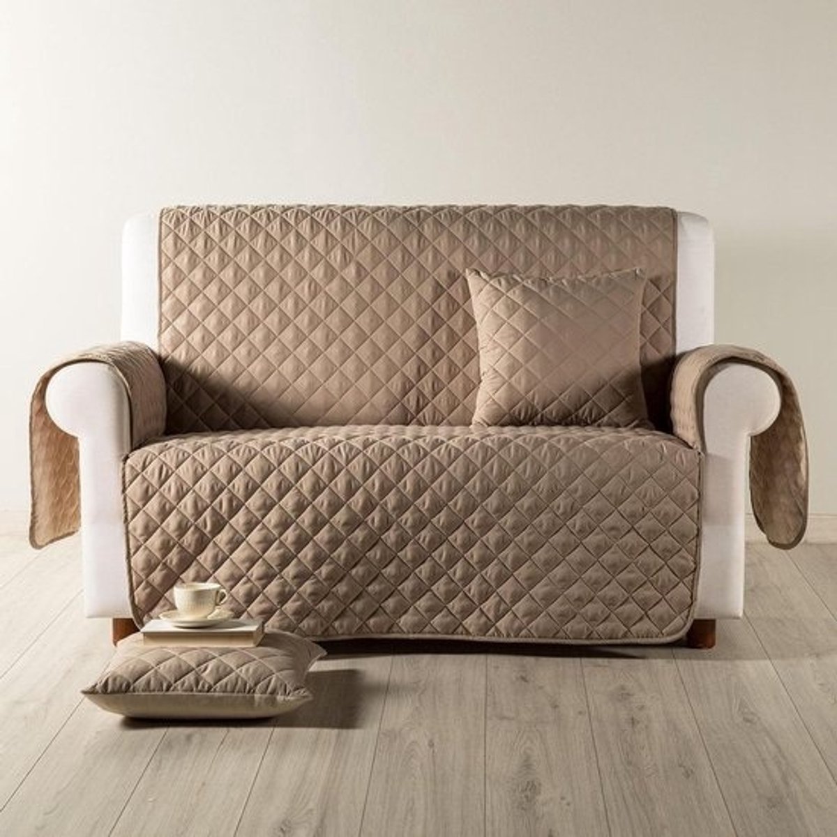 Bankovertrek - Sofahoes Beschermhoes - Bank Beschermen - 100% Made in Italy - 1-zitsbank - Taupe