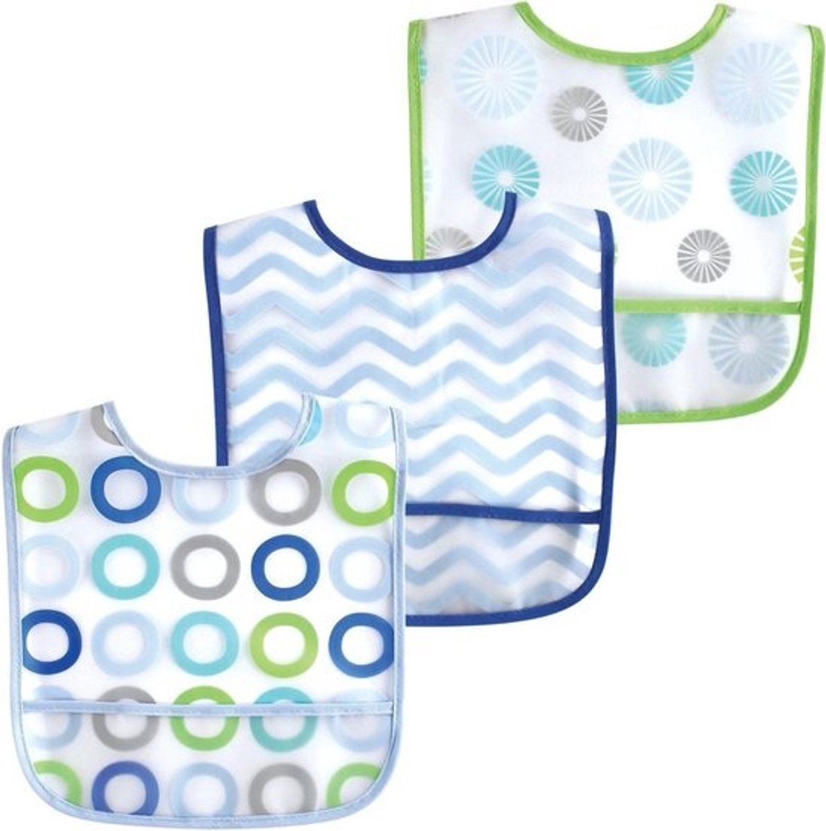 Baby Slabbetjes - Voedingsslabbetjes Spuugdoekjes - Bescherming Kleding - Waterdicht Kruimelzakje - Eén Maat - Blauw