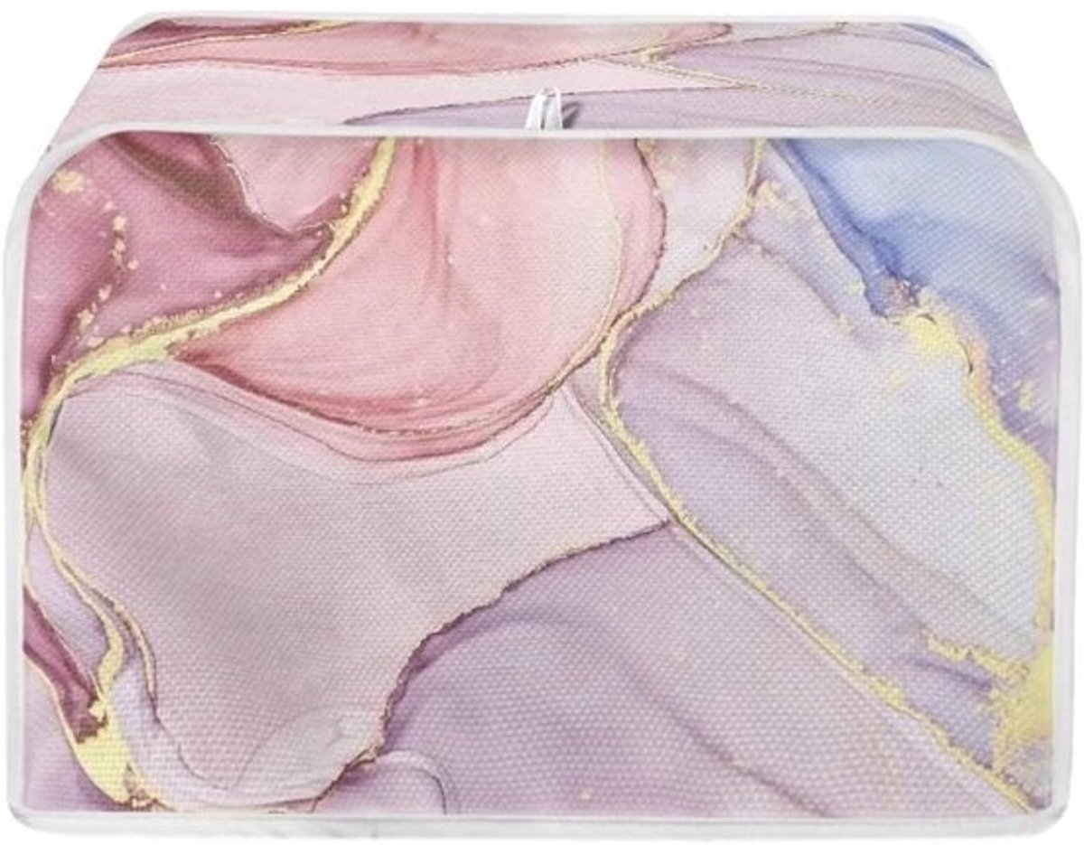 Broodroosterhoes - Apparaathoes Keuken - Keuken Organiseren - Wasbaar Polyester - 315 x 27 x 21 cm - Roze marmer