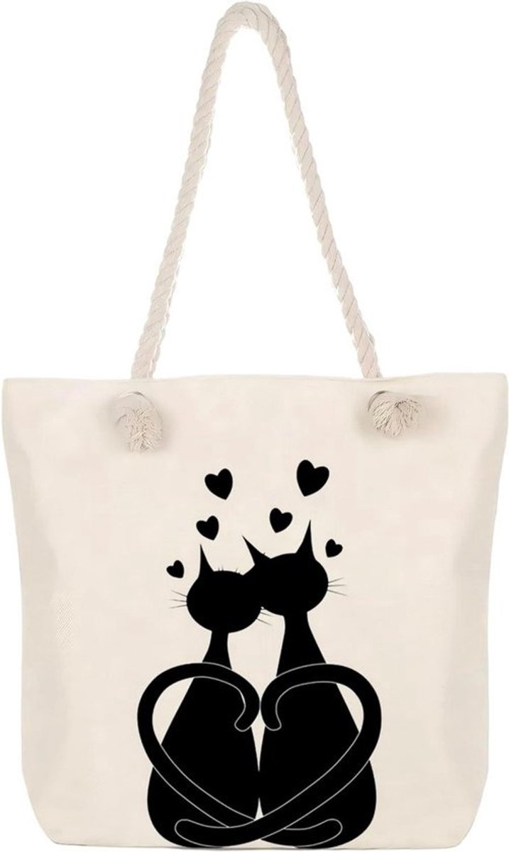 Linnen Boodschappentas - Shopper Schoudertas - Dagelijkse Boodschappen - Met Binnenvoering en Rits - 15 x 13 x 1 cm