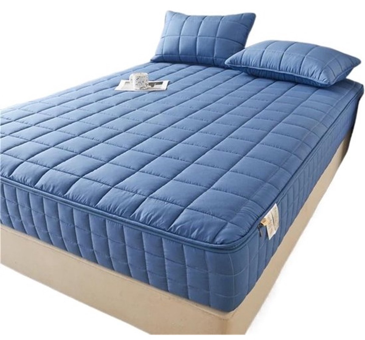 Matrashoes - Matrasbeschermer Hoeslaken - Matras Beschermen - Volledig Omgesloten Rits - 180 x 200 x 30 cm - Donkerblauw