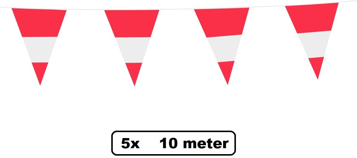5 stuks Vlaggenlijn Oostenrijk 10 meter - Landen EK WK festival thema feest fun