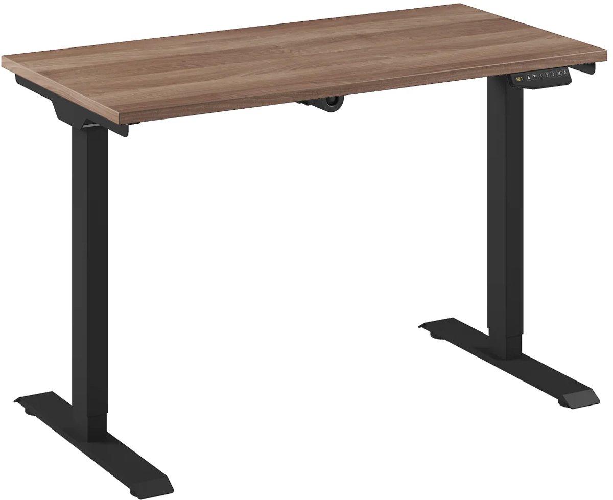 Bureau Adjust 1 Plus QA 120x60 Zwart/Eiken tabak