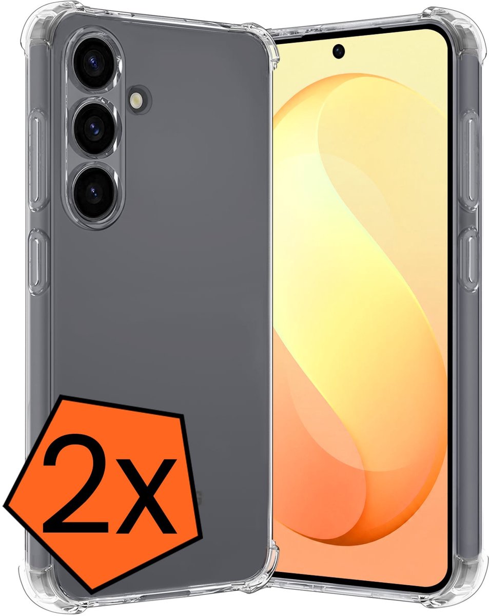 Hoes - 2 Stuks - Geschikt voor Samsung Galaxy S26 FE - Sterk & Shockproof - Siliconen Case - Back Cover - Telefoon Hoesje Shock Proof - Transparant