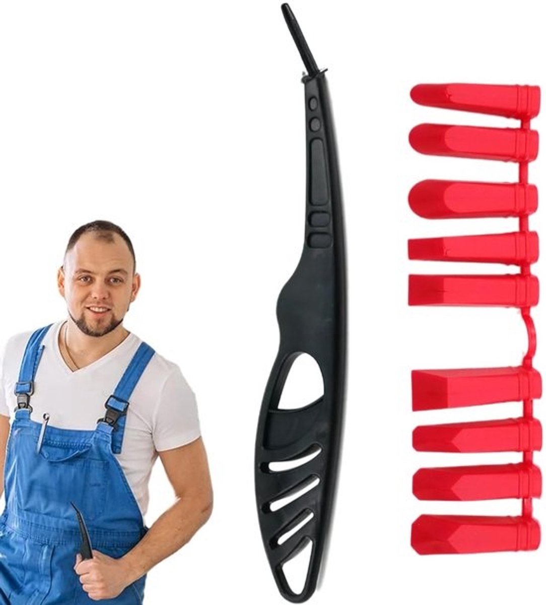 Voegenkrabber Set - Kitverwijderaar Schraper - Kitresten Verwijderen - 9-in-1 Multifunctioneel - 22.3 cm - Grijs