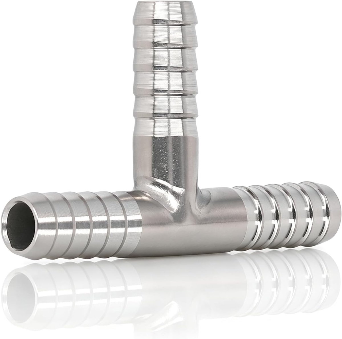 3-weg weerhaak Tee 8mm roestvrij stalen connector voor vloeibare gasoverdracht - slangfitting voor brouweraccessoires, gastransmissie en sterke afdichting